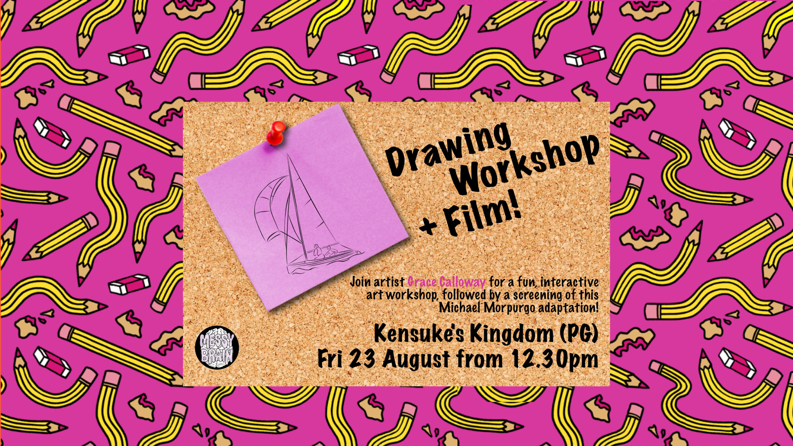 Drawing Workshop + Kensuke’s Kingdom (PG)